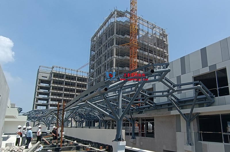 嘉兴长安里ETFE气枕钢膜结构顶棚工程现场学习观摩会 嘉兴长安里ETFE气枕钢膜结构顶棚工程现场学习观摩会