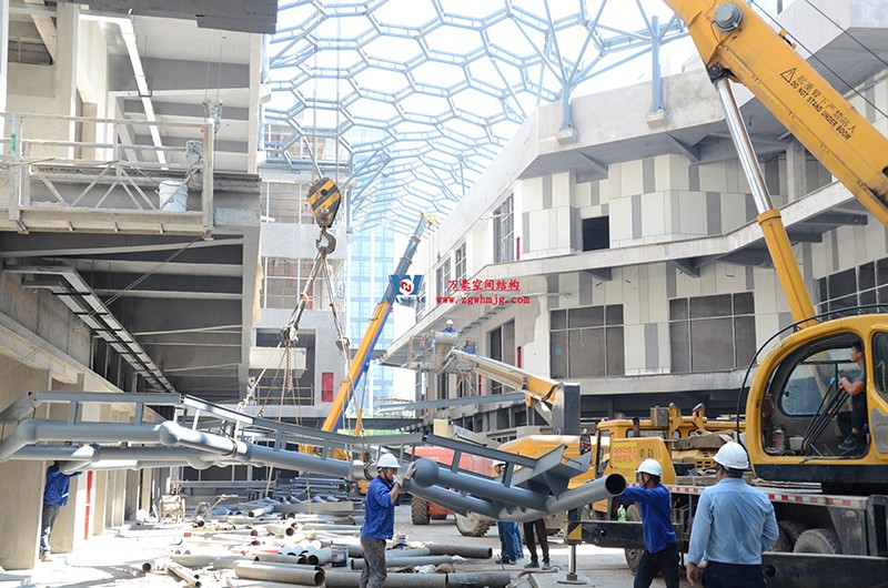 嘉兴长安里ETFE气枕钢膜结构顶棚工程现场学习观摩会 嘉兴长安里ETFE气枕钢膜结构顶棚工程现场学习观摩会
