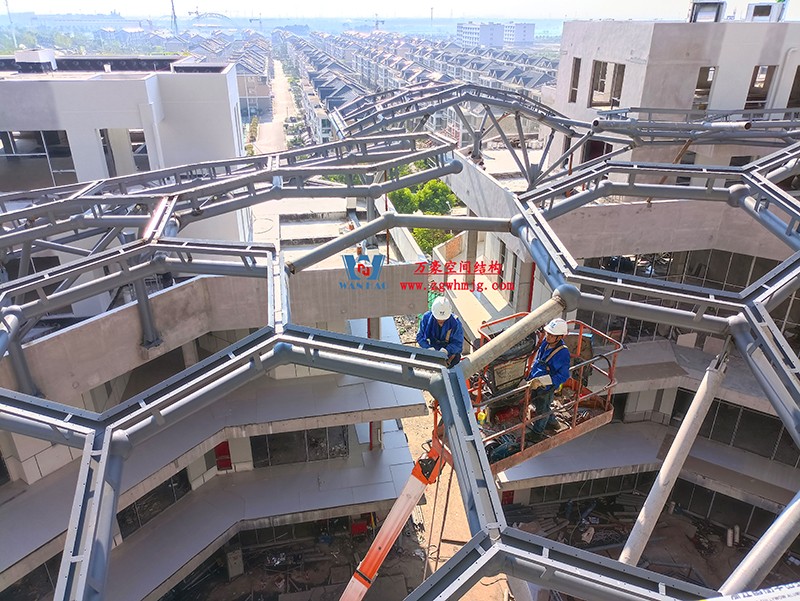 嘉兴长安里ETFE气枕钢膜结构顶棚工程现场学习观摩会 嘉兴长安里ETFE气枕钢膜结构顶棚工程现场学习观摩会