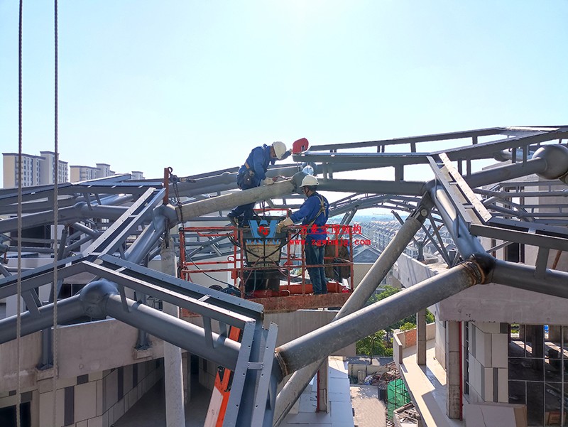 嘉兴长安里ETFE气枕钢膜结构顶棚工程现场学习观摩会 嘉兴长安里ETFE气枕钢膜结构顶棚工程现场学习观摩会