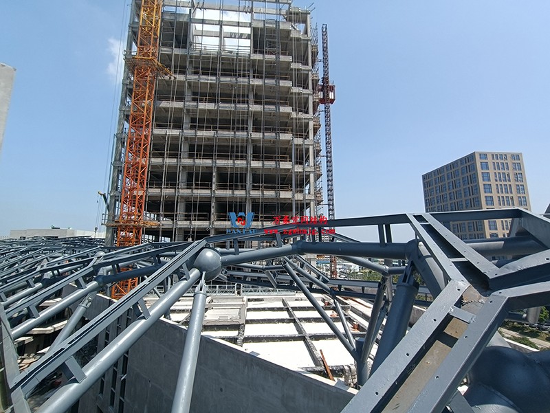 嘉兴长安里ETFE气枕钢膜结构顶棚工程现场学习观摩会 嘉兴长安里ETFE气枕钢膜结构顶棚工程现场学习观摩会