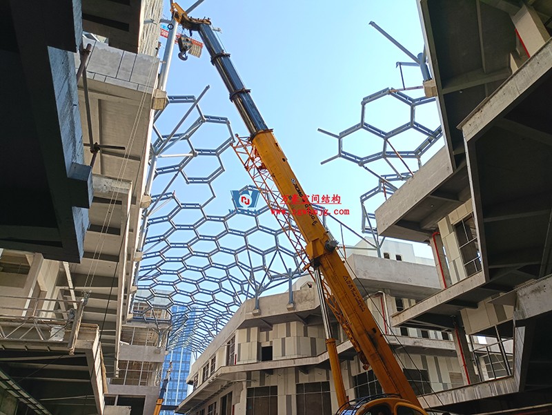 嘉兴长安里ETFE气枕钢膜结构顶棚工程现场学习观摩会 嘉兴长安里ETFE气枕钢膜结构顶棚工程现场学习观摩会