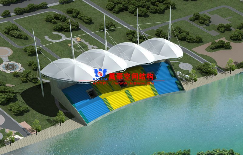 牡丹花仙湖看台膜结构工程效果图
